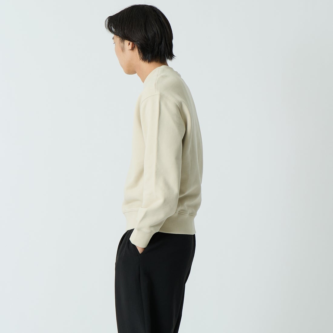 MAISON KITSUNE [メゾン キツネ] ハンドライティング コンフォートスウェット [MM00315KM0341] 0304 PELIC &&モデル身長：179cm 着用サイズ：S&&