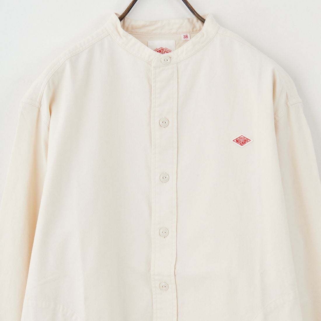 DANTON [ダントン] 先染めビエラ バンドカラーシャツ [DT-B0279VSS] ECRU