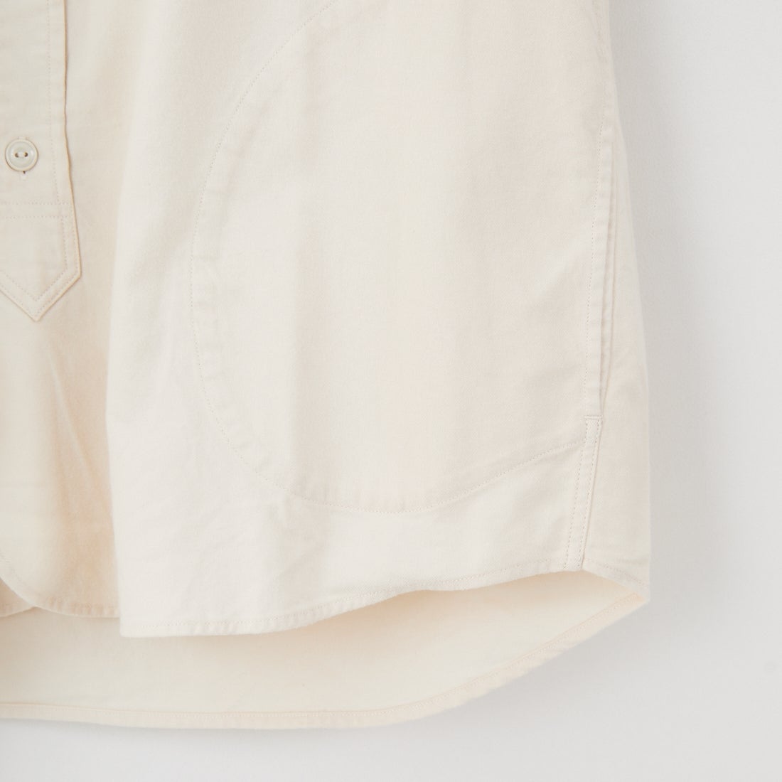 DANTON [ダントン] 先染めビエラ バンドカラーシャツ [DT-B0279VSS] ECRU