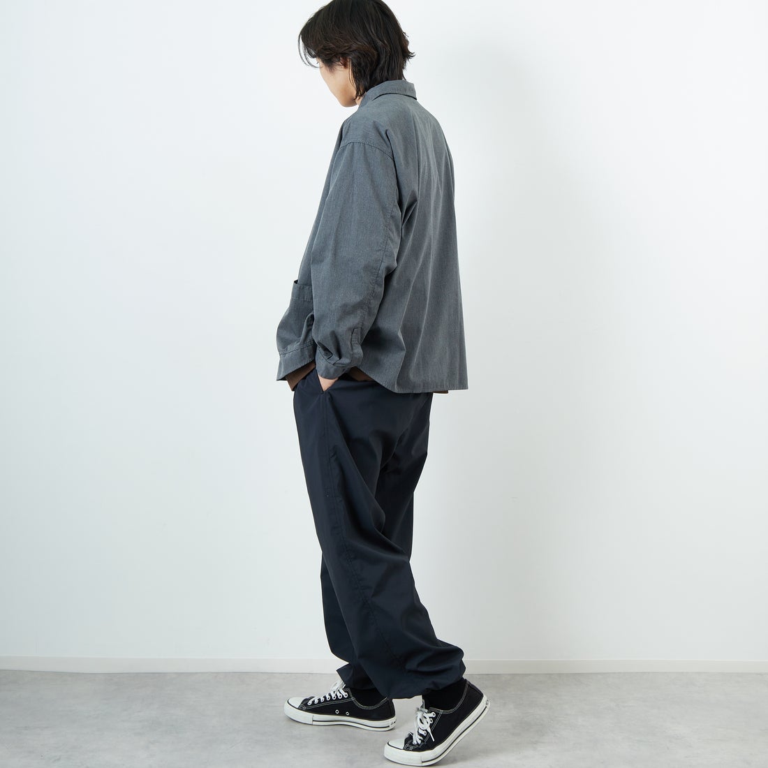 DANTON [ダントン] ワンポイントロゴ シャツジャケット [DT-B0396TCC