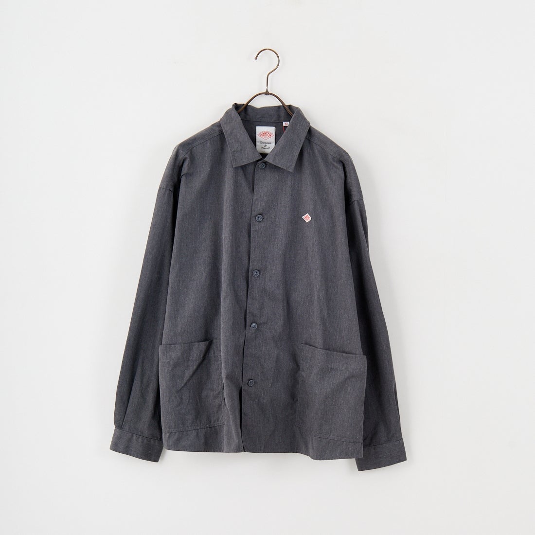 DANTON [ダントン] ワンポイントロゴ シャツジャケット [DT-B0396TCC] GREY