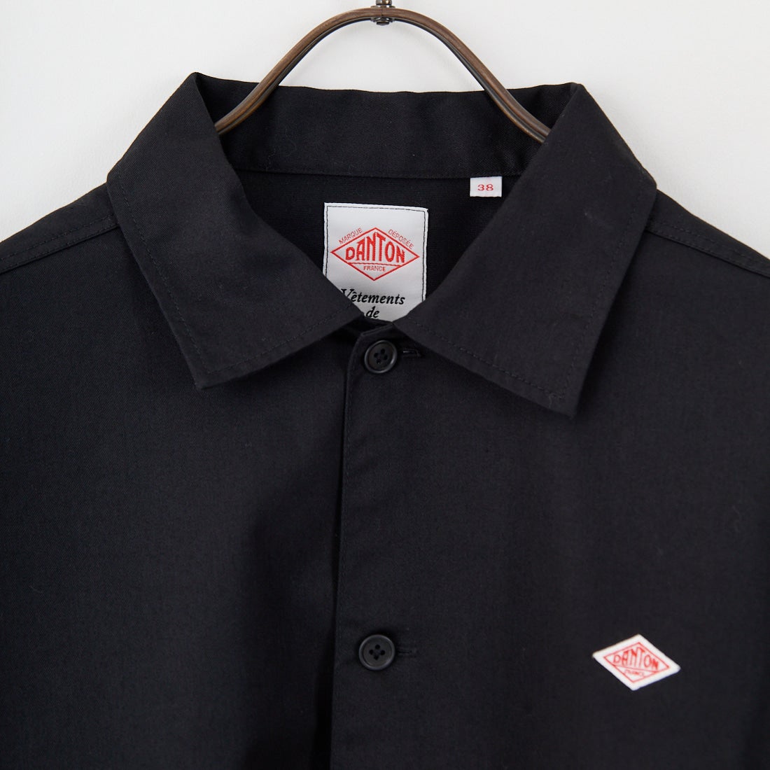 DANTON [ダントン] ワンポイントロゴ シャツジャケット [DT-B0396TCC] BLACK