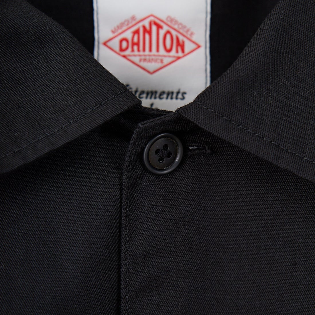 DANTON [ダントン] ワンポイントロゴ シャツジャケット [DT-B0396TCC] BLACK