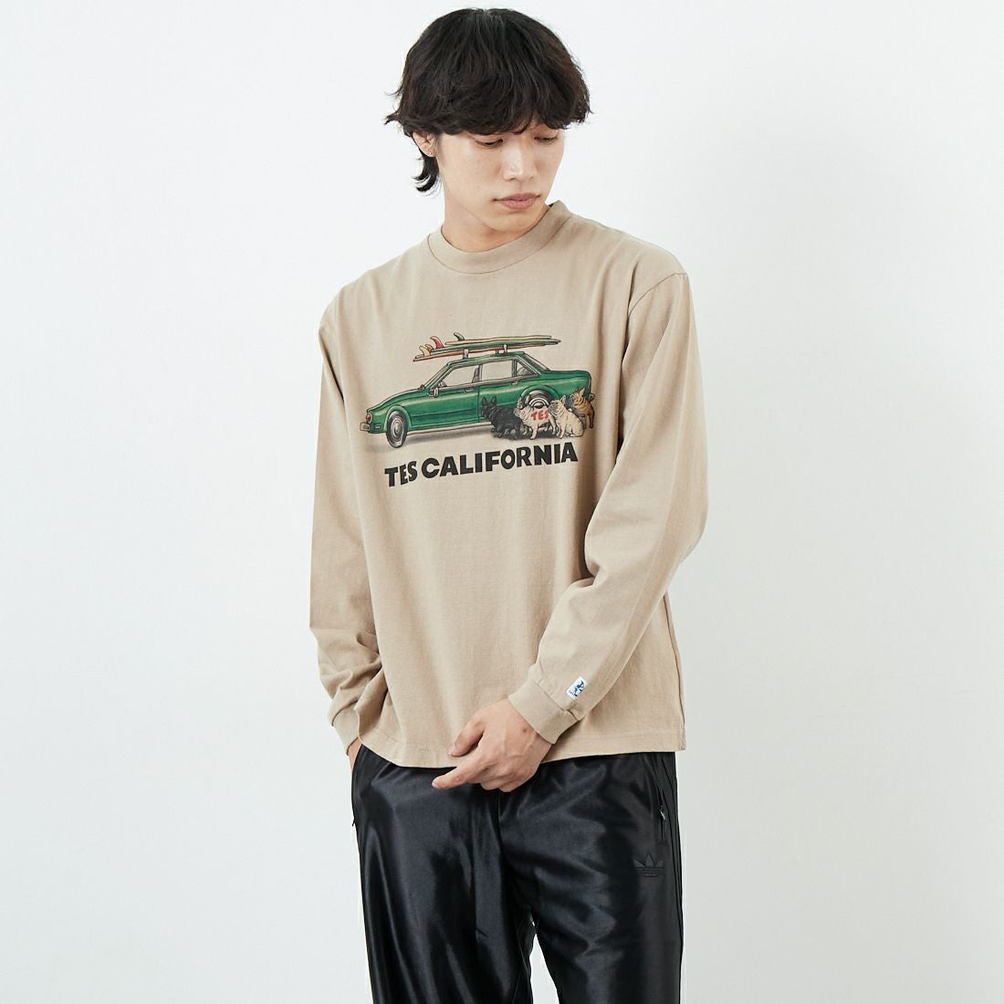 The Endless Summer [エンドレスサマー] 4BUHI ロングスリーブ Tシャツ [FH-25774327] 35 BEIGE &&モデル身長：179cm 着用サイズ：M&&