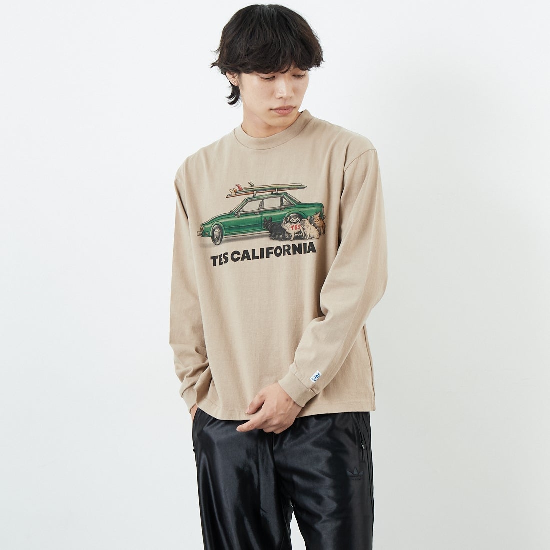 The Endless Summer [エンドレスサマー] 4BUHI ロングスリーブ Tシャツ [FH-25774327] 35 BEIGE &&モデル身長：179cm 着用サイズ：M&&
