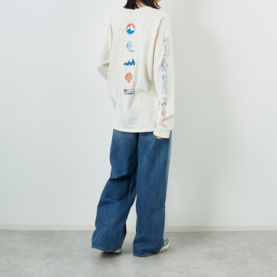 patagonia [パタゴニア] メンズ ロングスリーブ ロングウェイラウンド オーガニックTシャツ [37821] UDNL &&モデル身長：162cm 着用サイズ：S&&