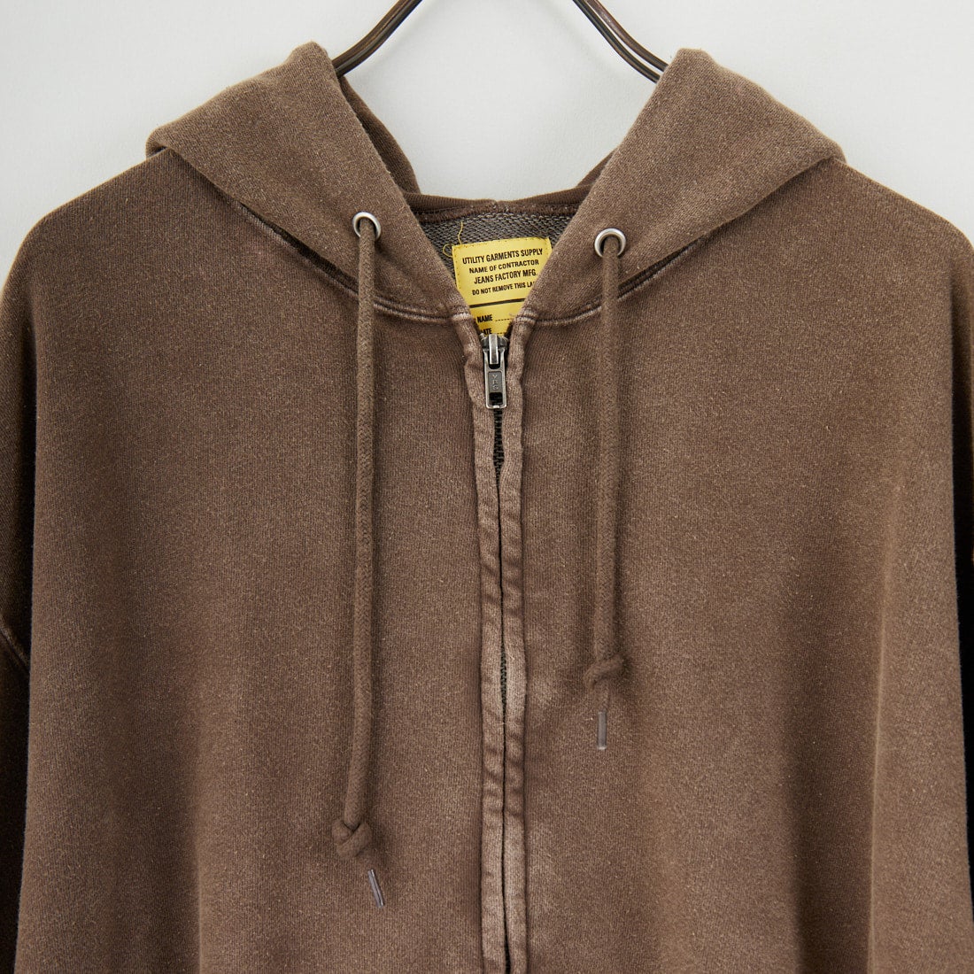 Jeans Factory Clothes [ジーンズファクトリークローズ] T/C ケミカル加工 裏毛ジップパーカー [2523-467IN] BROWN