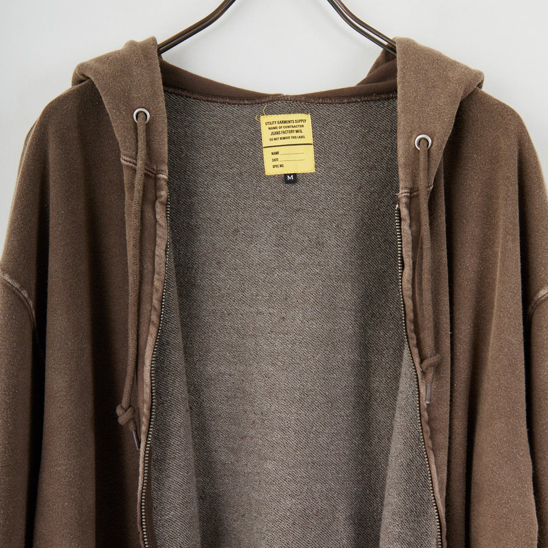 Jeans Factory Clothes [ジーンズファクトリークローズ] T/C ケミカル加工 裏毛ジップパーカー [2523-467IN] BROWN