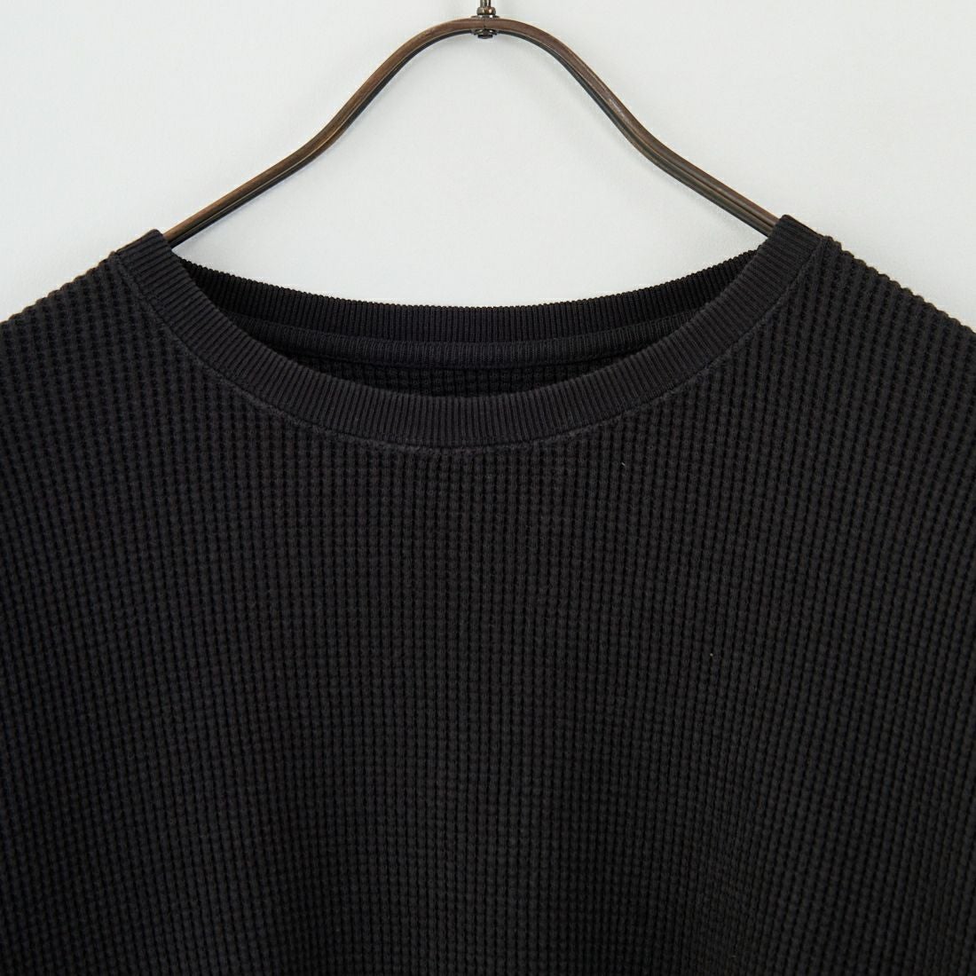 Name. [ネーム] ワッフルサイドリブ ルーズスリーブTシャツ [NMCU-047] BLACK
