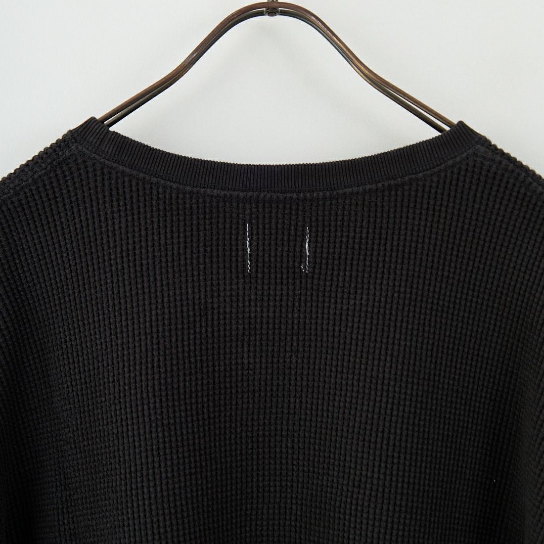 Name. [ネーム] ワッフルサイドリブ ルーズスリーブTシャツ [NMCU-047] BLACK