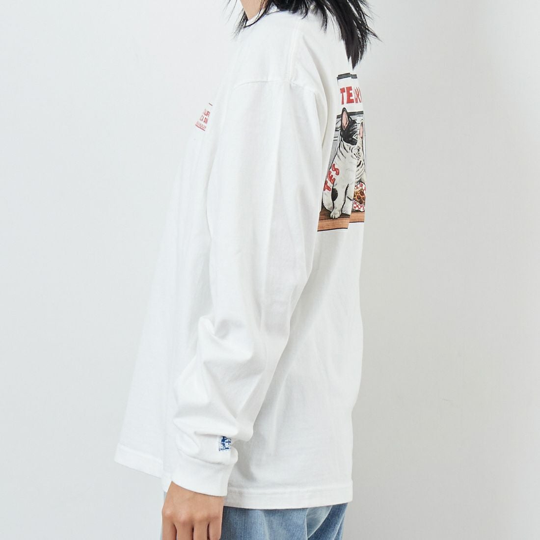 The Endless Summer [エンドレスサマー] CALIFORNIA PIZZA DINER ロングスリーブTシャツ [FH-25774328] 07 WHITE &&モデル身長：167cm 着用サイズ：S&&