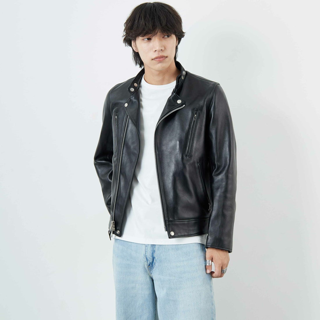 010 BLACK&&モデル身長：179cm 着用サイズ：M&&