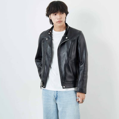 010 BLACK&&モデル身長：179cm 着用サイズ：M&&