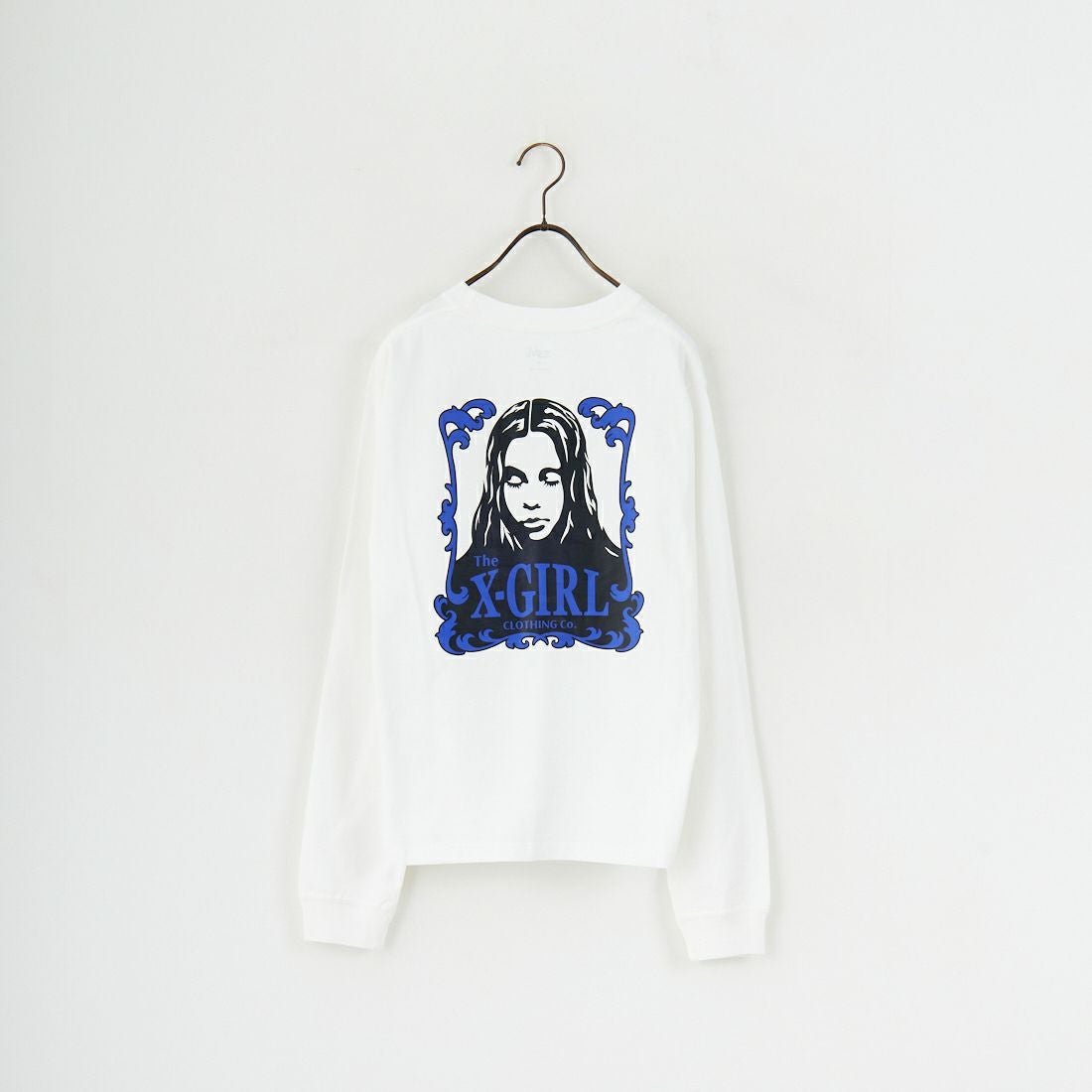X-girl [エックスガール] オーナメントフェイス ロングスリーブTシャツ [105253011015] WHITE