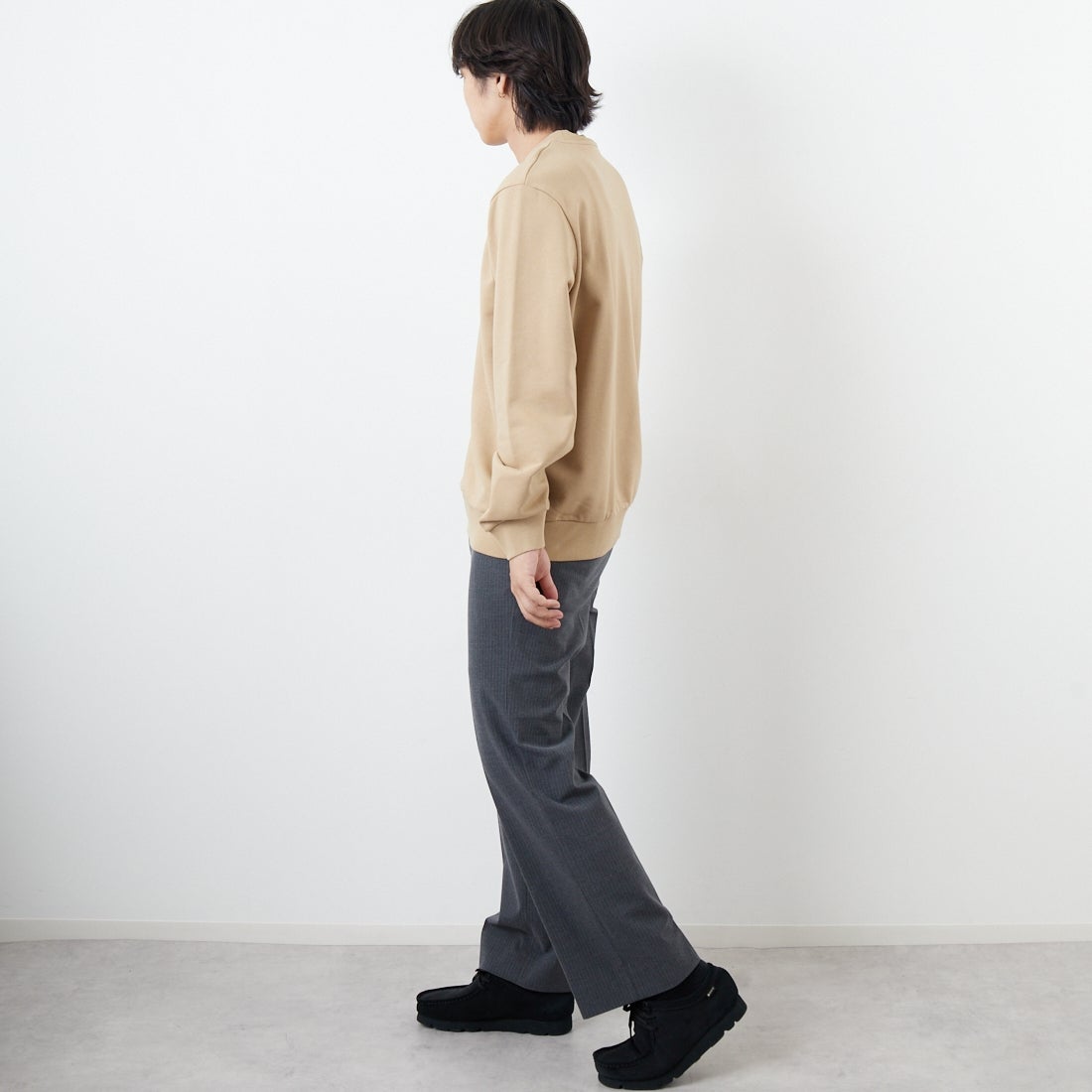 LACOSTE [ラコステ] エッセンシャルクルーネックスウェット [SH9801] 02S VIENNE &&モデル身長：179cm 着用サイズ：5&&