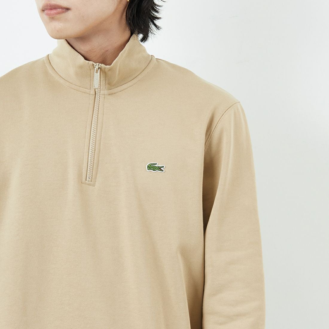 LACOSTE [ラコステ] ハイネックハーフジップスウェット [SH9774] 02S VIENNE &&モデル身長：179cm 着用サイズ：5&&