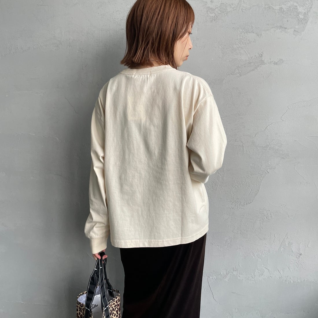 Gymphlex [ジムフレックス] クルーネックプルオーバー [GY-C0486HKT] ECRU &&モデル身長：158cm 着用サイズ：14&&