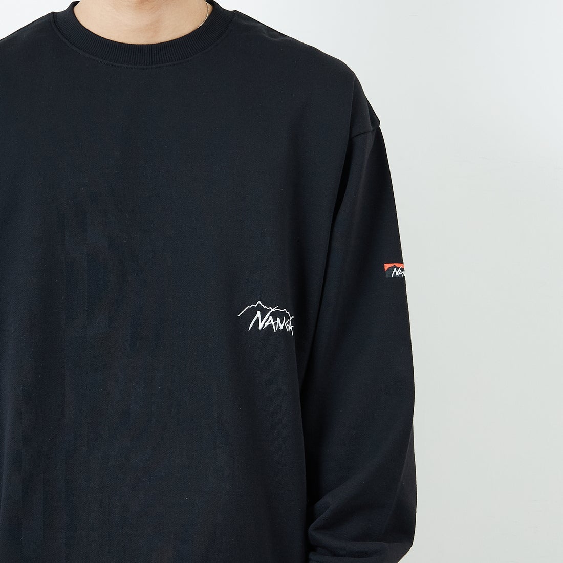 JEANSFACTORY × NANGA [ジーンズファクトリー × ナンガ] 別注 ワンポイント刺繍ロゴ ドローコードスウェット [NW2507-JF] BLACK