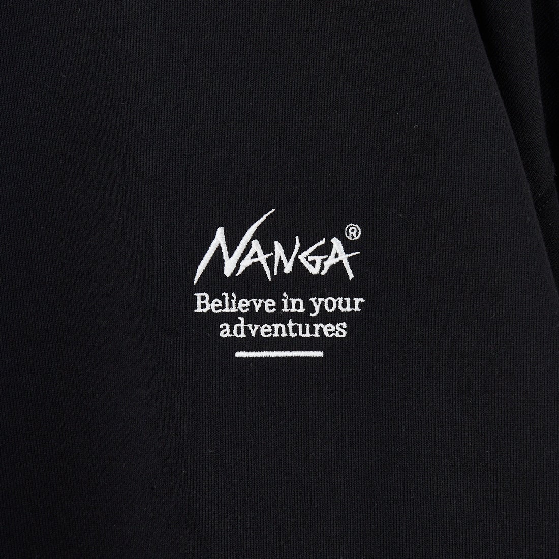 JEANSFACTORY × NANGA [ジーンズファクトリー × ナンガ] 別注 ヒストリーロゴ バックプリントスウェット [NW2506-JF] BLACK