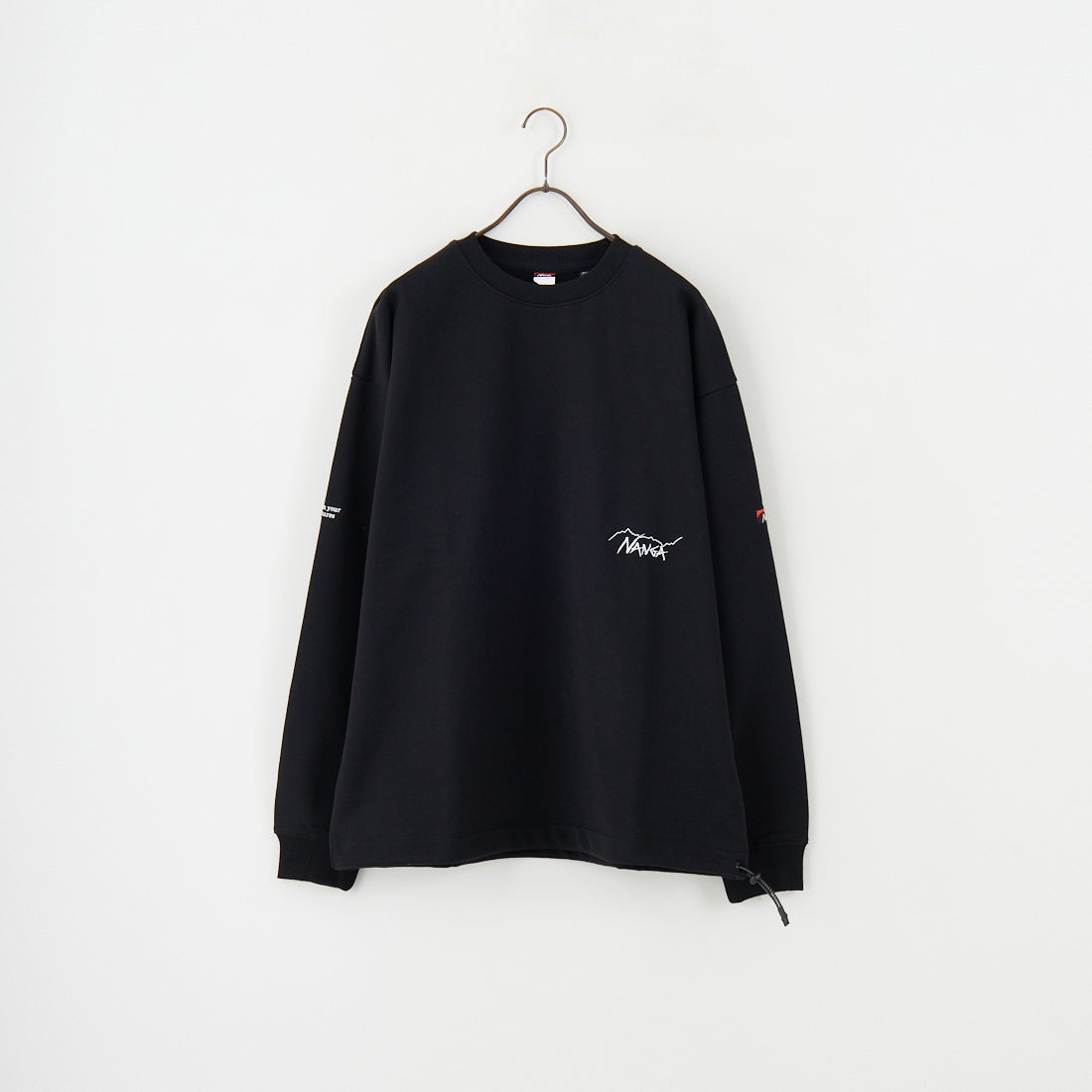 JEANSFACTORY × NANGA [ジーンズファクトリー × ナンガ] 別注 ワンポイント刺繍ロゴ ドローコードスウェット [NW2507-JF] BLACK