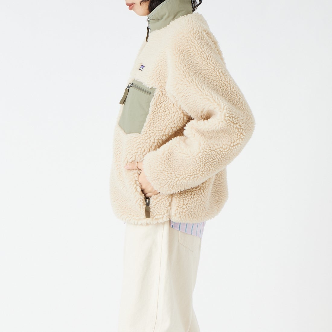 patagonia [パタゴニア] ウィメンズ クラシック レトロX ジャケット [23075] DNRI &&モデル身長：162cm 着用サイズ：S&&