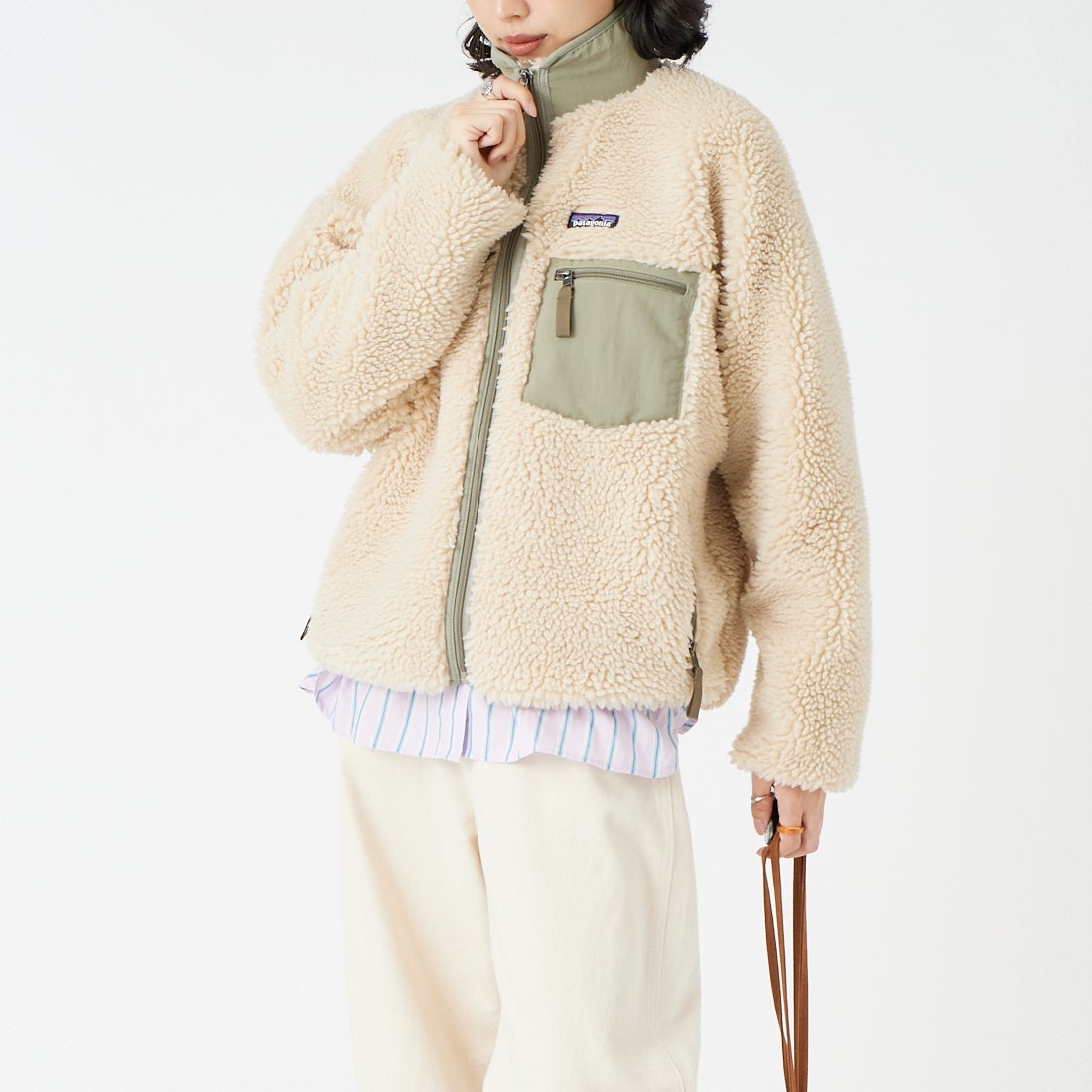 patagonia [パタゴニア] ウィメンズ クラシック レトロX ジャケット [23075] DNRI &&モデル身長：162cm 着用サイズ：S&&