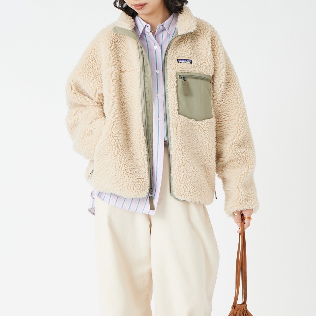 patagonia [パタゴニア] ウィメンズ クラシック レトロX ジャケット [23075] DNRI &&モデル身長：162cm 着用サイズ：S&&