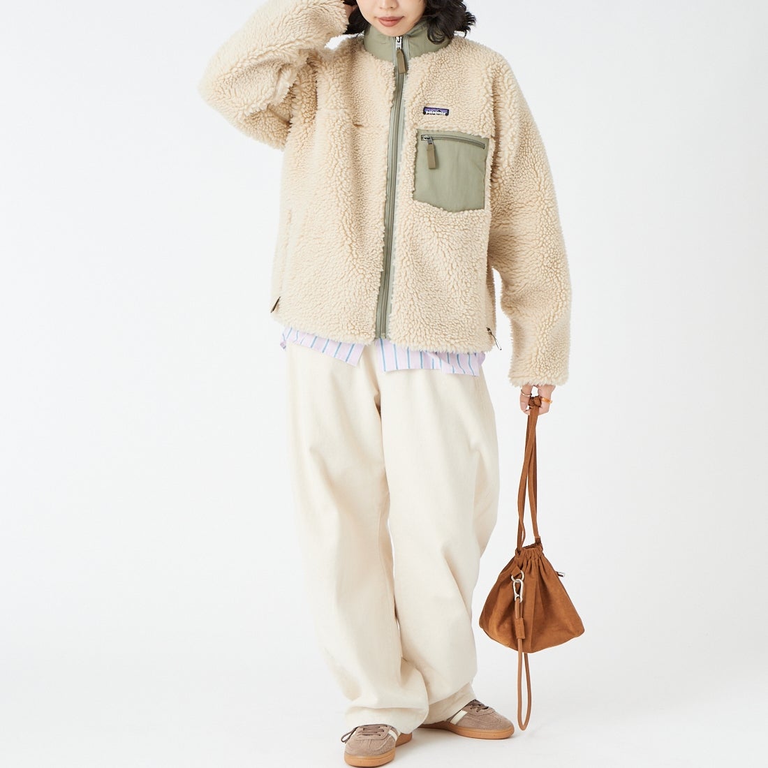 patagonia [パタゴニア] ウィメンズ クラシック レトロX ジャケット [23075] DNRI &&モデル身長：162cm 着用サイズ：S&&