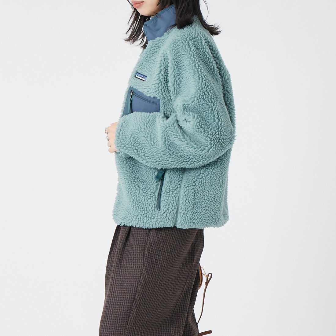 patagonia [パタゴニア] ウィメンズ クラシック レトロX ジャケット [23075] BLSG &&モデル身長：162cm 着用サイズ：XS&&