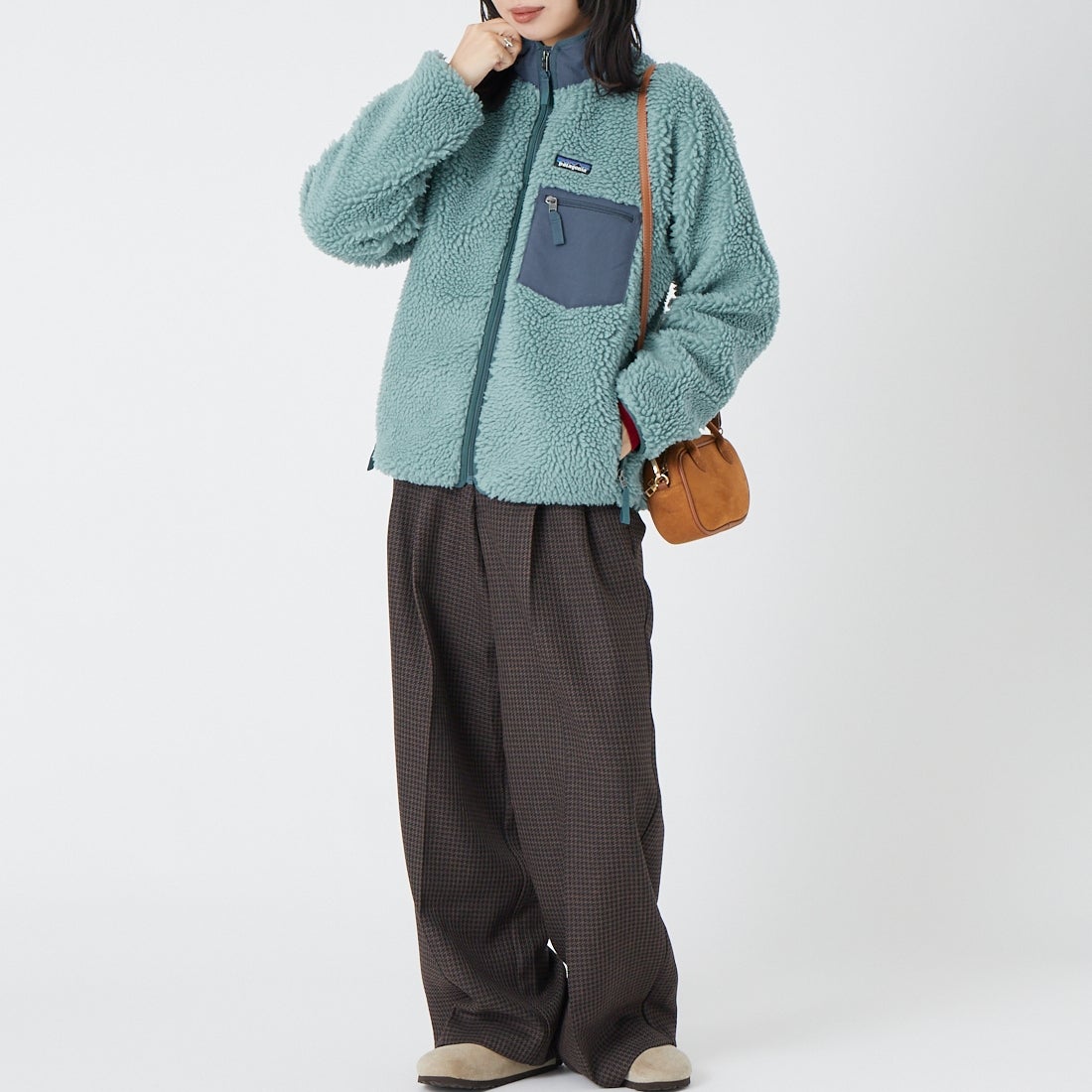 patagonia [パタゴニア] ウィメンズ クラシック レトロX ジャケット [23075] BLSG &&モデル身長：162cm 着用サイズ：XS&&