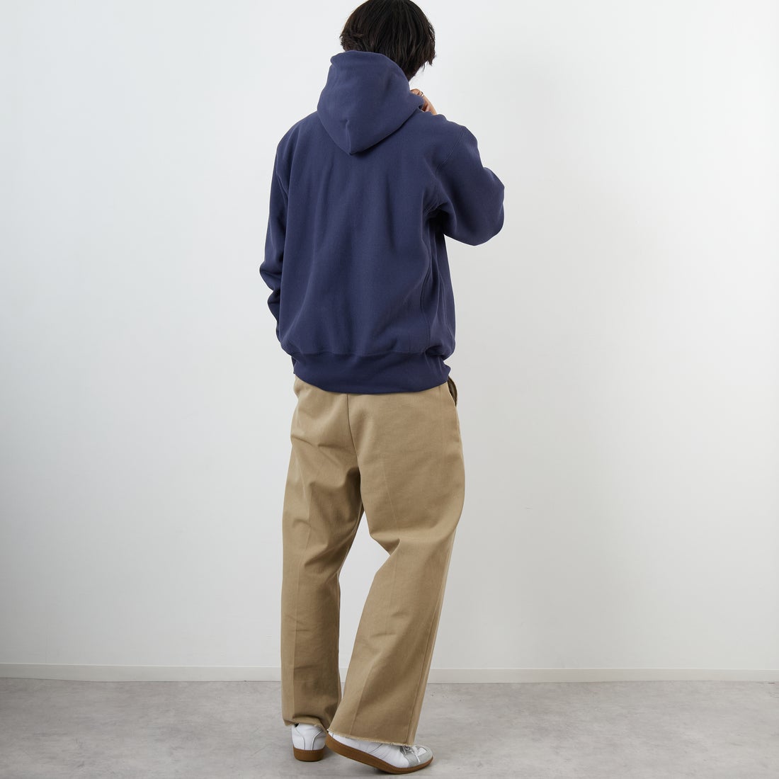 Champion [チャンピオン] リバースウィーブ(R) フーデッドスウェットシャツ [C3-C112] 386 ﾀﾞｰｸﾈｲ &&モデル身長：179cm 着用サイズ：XXL&&