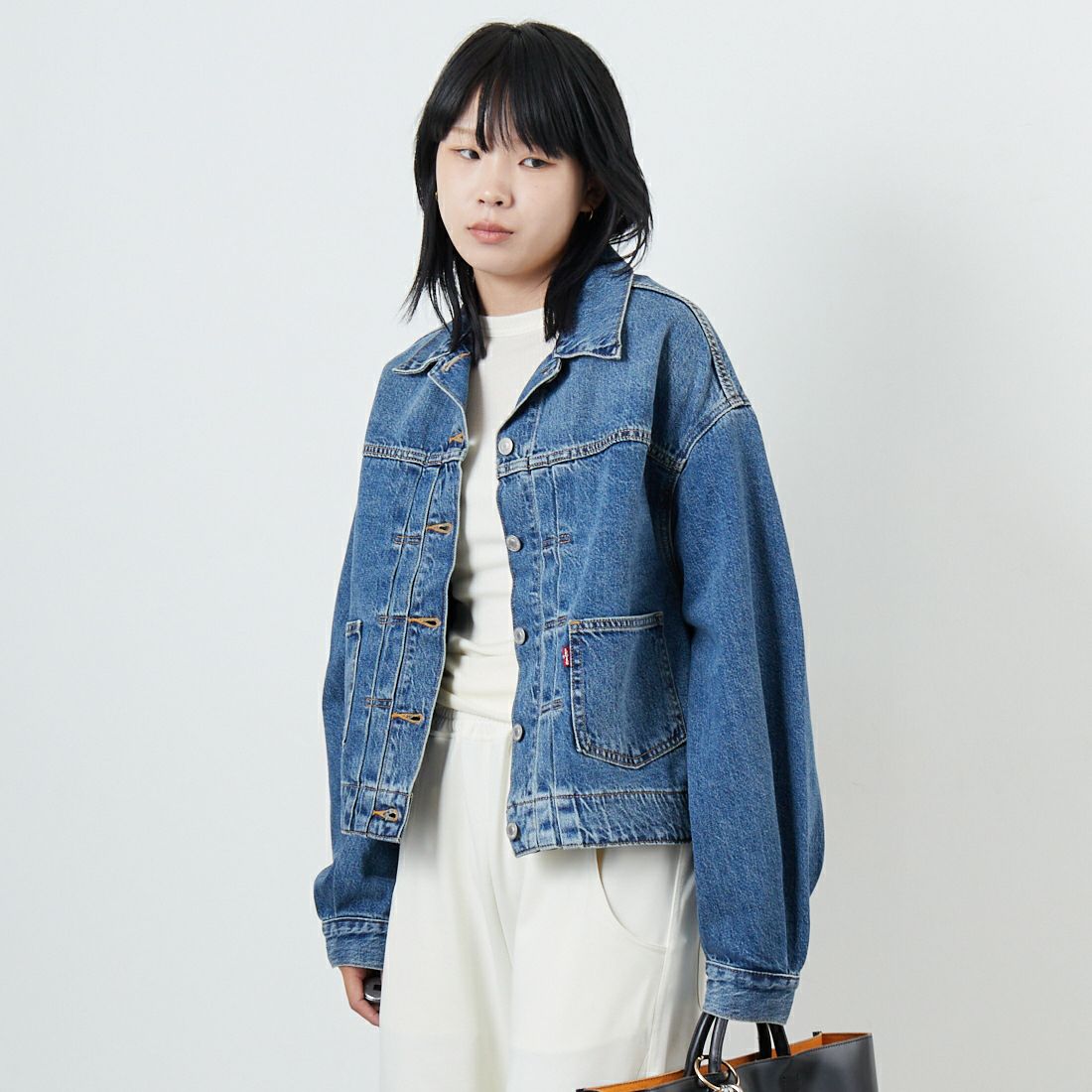LEVI'S [リーバイス] バルーンスリーブ トラッカージャケット [003NQ-00] 03 &&モデル身長：167cm 着用サイズ：S&&