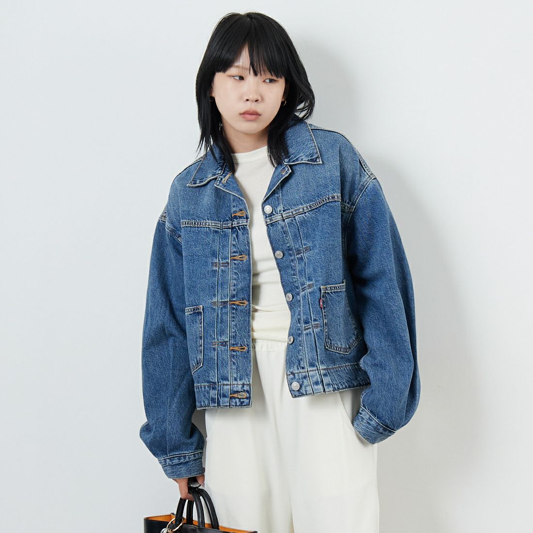 LEVI'S [リーバイス] バルーンスリーブ トラッカージャケット [003NQ-00] 03 &&モデル身長：167cm 着用サイズ：S&&