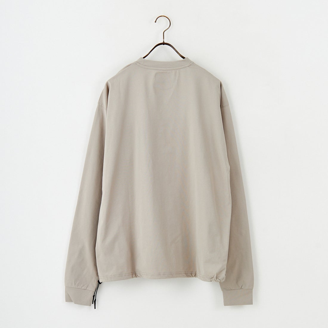 +phenix [プラスフェニックス] 別注 ワンポイント刺繍ロゴ ドローコードTシャツ [POT-25080IN-JF] GREIGE