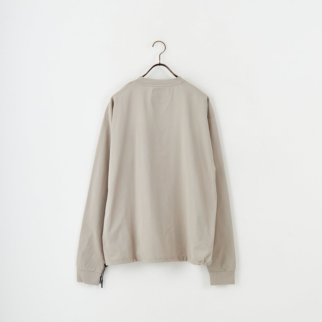 +phenix [プラスフェニックス] 別注 ワンポイント刺繍ロゴ ドローコードTシャツ [POT-25080IN-JF] GREIGE