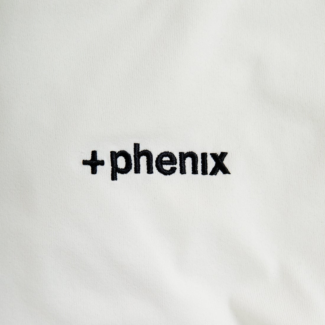 +phenix [プラスフェニックス] 別注 ワンポイント刺繍ロゴ ドローコードTシャツ [POT-25080IN-JF] WHITE
