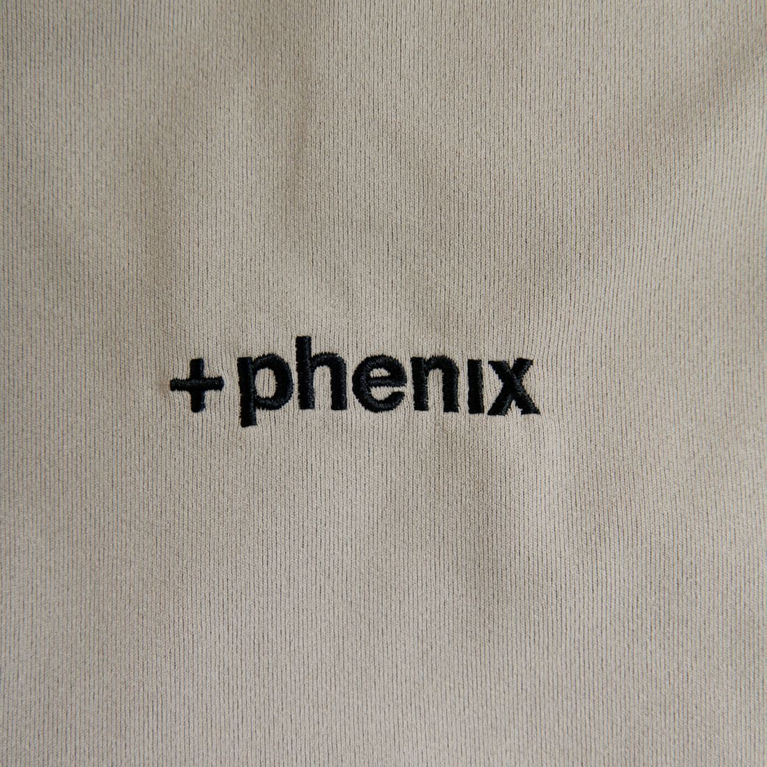 +phenix [プラスフェニックス] 別注 ワンポイント刺繍ロゴ ドローコードTシャツ [POT-25080IN-JF] GREIGE