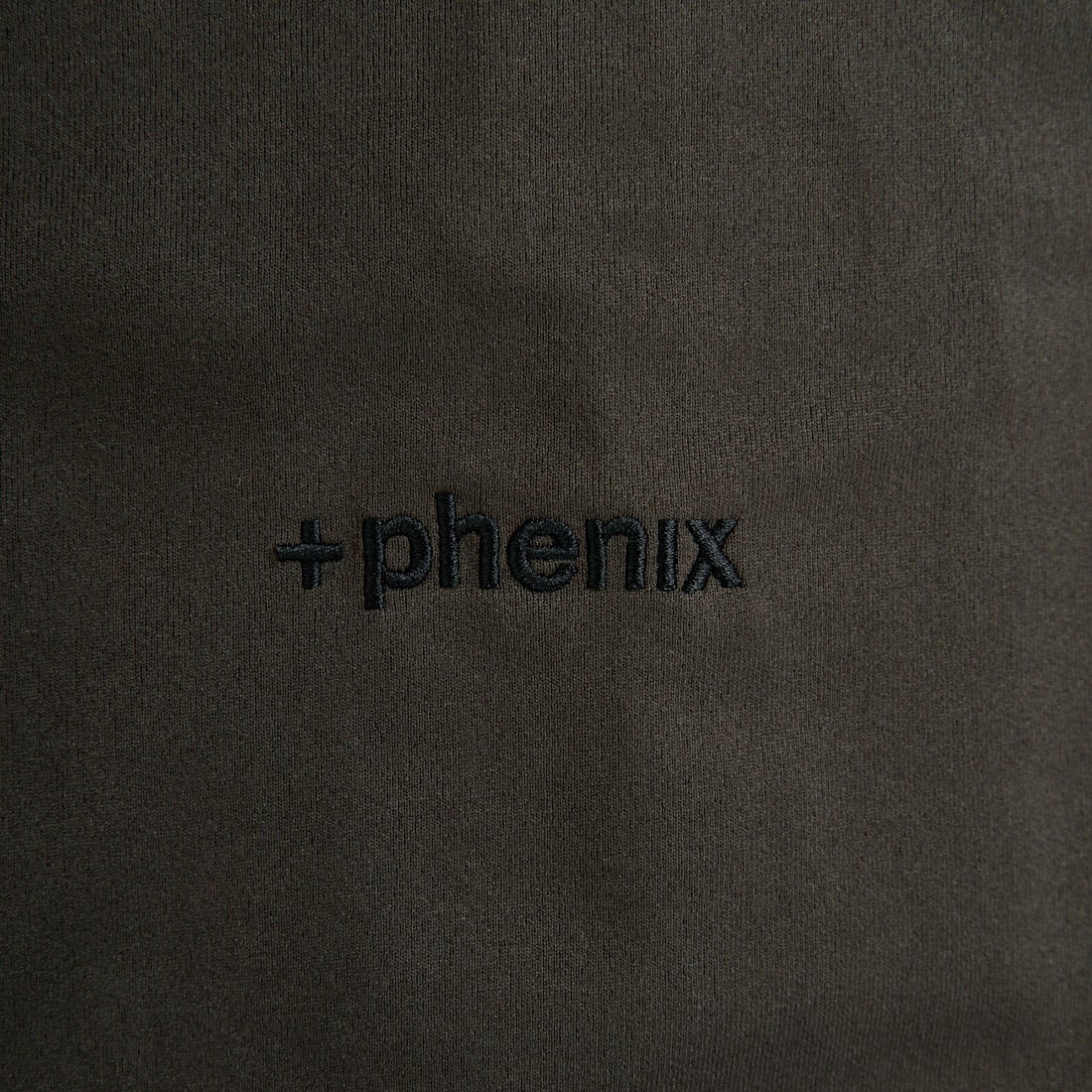 +phenix [プラスフェニックス] 別注 ワンポイント刺繍ロゴ ドローコードTシャツ [POT-25080IN-JF] CHARCOAL