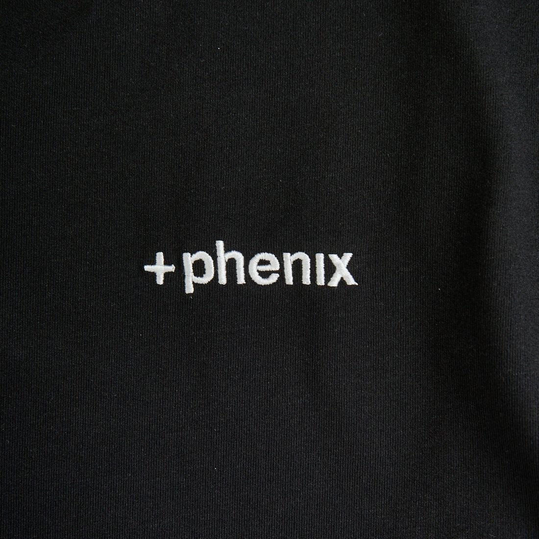 +phenix [プラスフェニックス] 別注 ワンポイント刺繍ロゴ ドローコードTシャツ [POT-25080IN-JF] BLACK