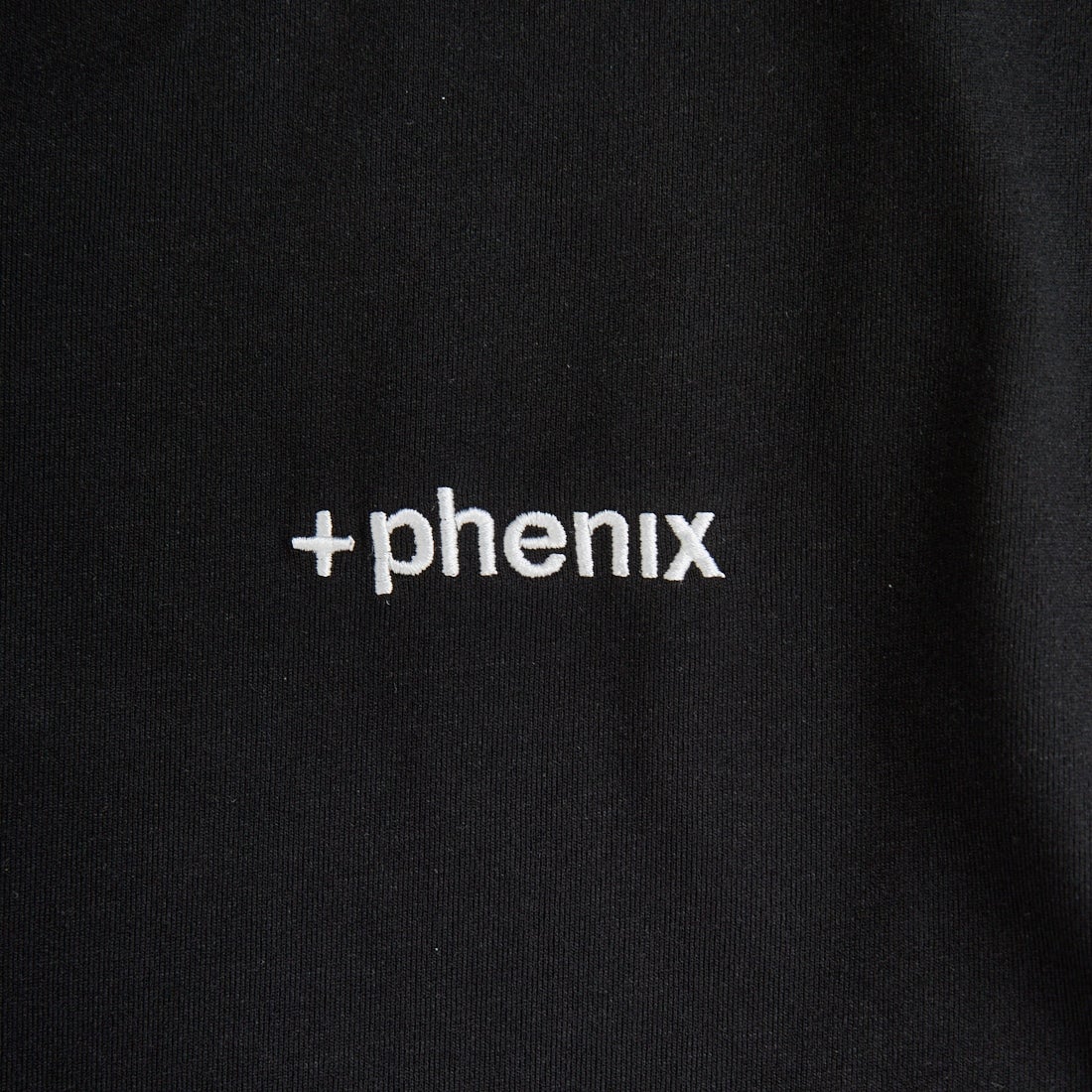 +phenix [プラスフェニックス] 別注 ワンポイント刺繍ロゴ ドローコードTシャツ [POT-25080IN-JF] BLACK