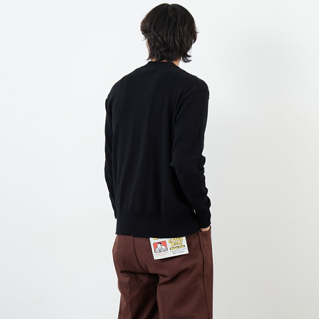 GICIPI [ジチピ] GIAGUARO クルーネックニットソー [2501A] NERO &&モデル身長：179cm 着用サイズ：4&&