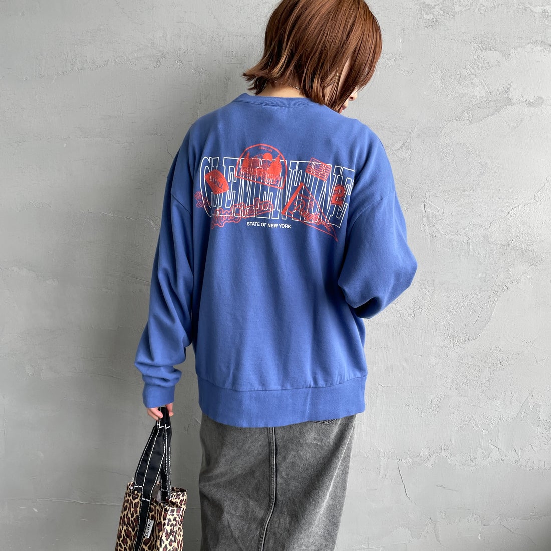 THE SHINZONE [ザ シンゾーン] CLEMENTINE スウェット [25AMSCU14] 83 BLUE &&モデル身長：158cm 着用サイズ：F0&&