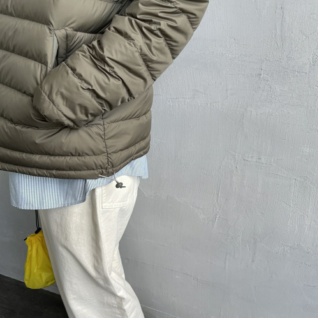 DANTON [ダントン] インナーダウン ジャケット [DT-A0001RRT] OLIVE &&モデル身長：150cm 着用サイズ：S&&