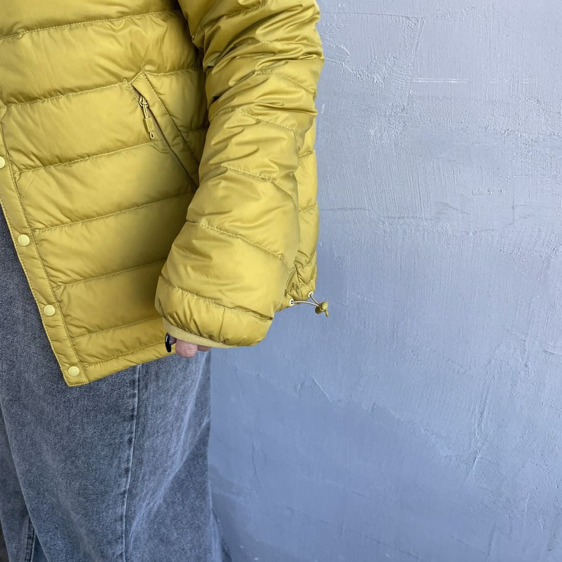 DANTON [ダントン] インナーダウン ジャケット [DT-A0001RRT] MUSTARD &&モデル身長：150cm 着用サイズ：S&&