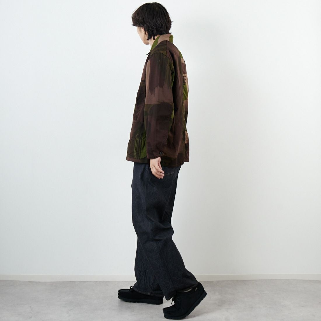 blurhms ROOTSTOCK [ブラームス ルーツストック] ブラッシュストロークカモ カバーオールジャケット [BROOTS25S6F25PT] 01 B.CAMO &&モデル身長：179cm 着用サイズ：3&&