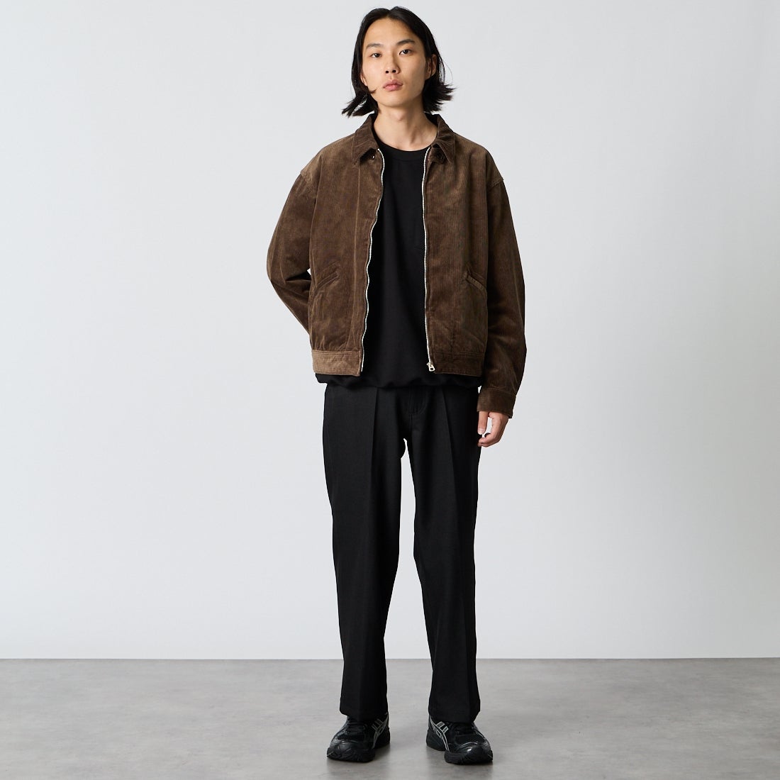 A VONTADE [アボンタージ] ジップワークジャケット [VTD-0565-JK-CD] BR DK.BROW &&モデル身長：175cm 着用サイズ：M&&