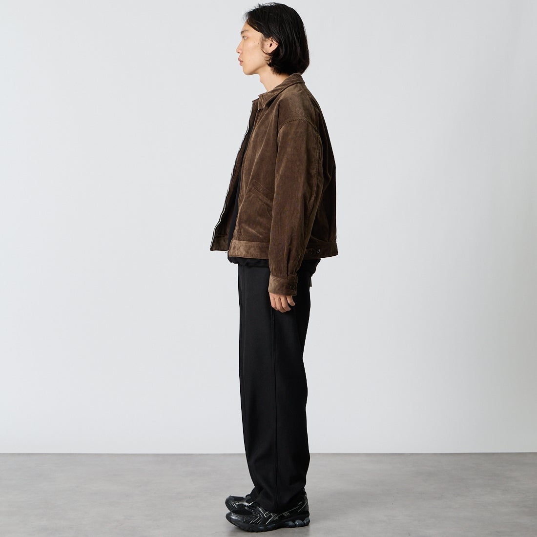 A VONTADE [アボンタージ] ジップワークジャケット [VTD-0565-JK-CD] BR DK.BROW &&モデル身長：175cm 着用サイズ：M&&
