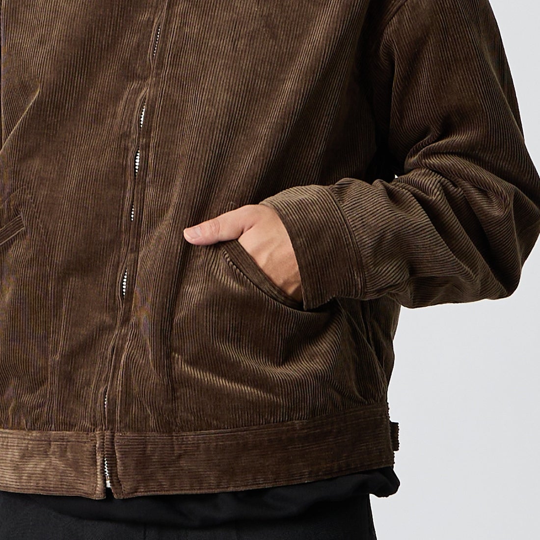 A VONTADE [アボンタージ] ジップワークジャケット [VTD-0565-JK-CD] BR DK.BROW &&モデル身長：175cm 着用サイズ：M&&