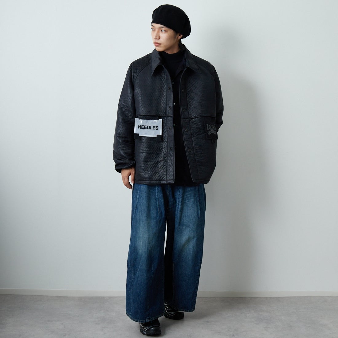 Needles [ニードルズ] クルーザージャケット [RW178] B BLACK &&モデル身長：179cm 着用サイズ：M&&
