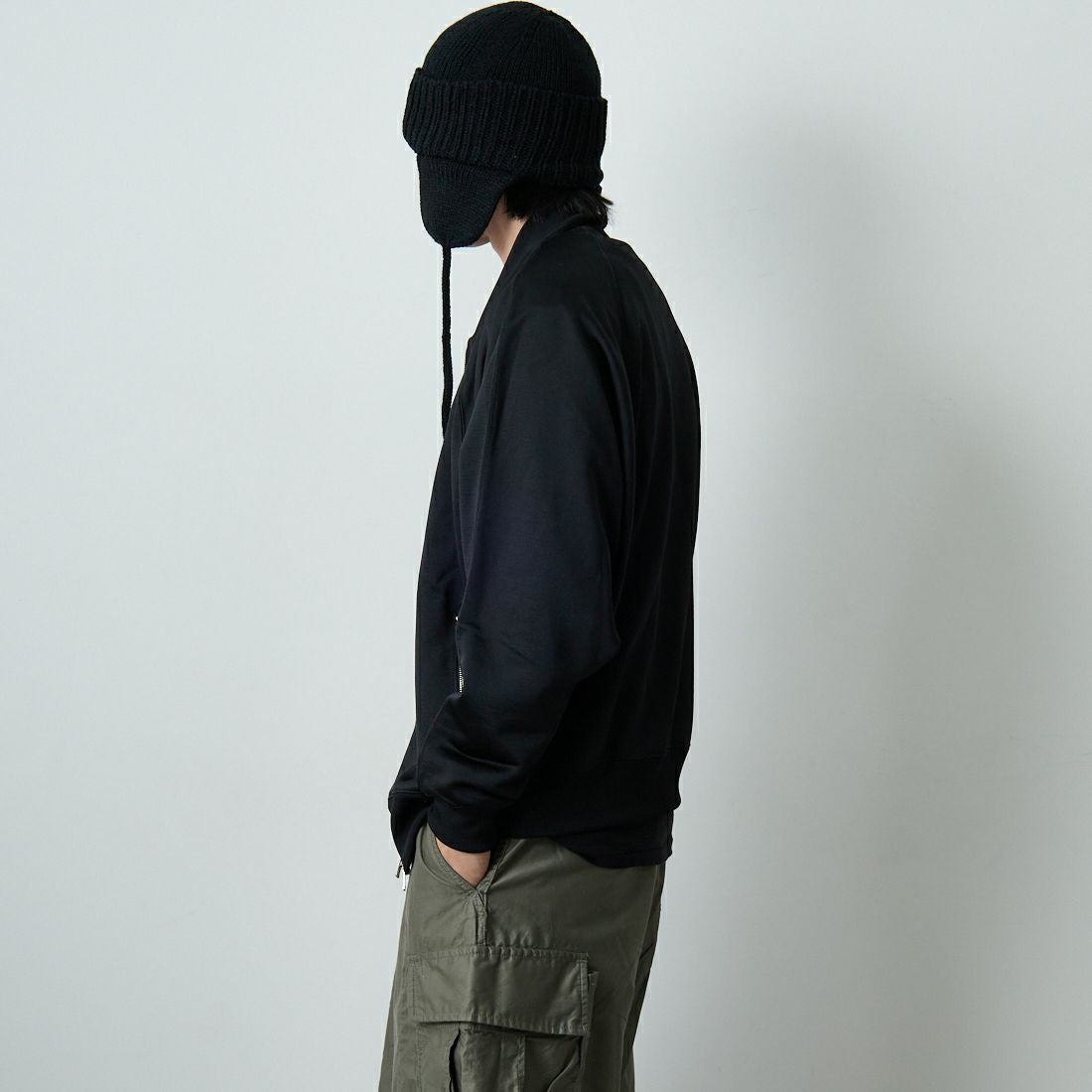 Needles [ニードルズ] ドルマンスリーブトラックジャケット [RW327] C BLACK &&モデル身長：179cm 着用サイズ：M&&